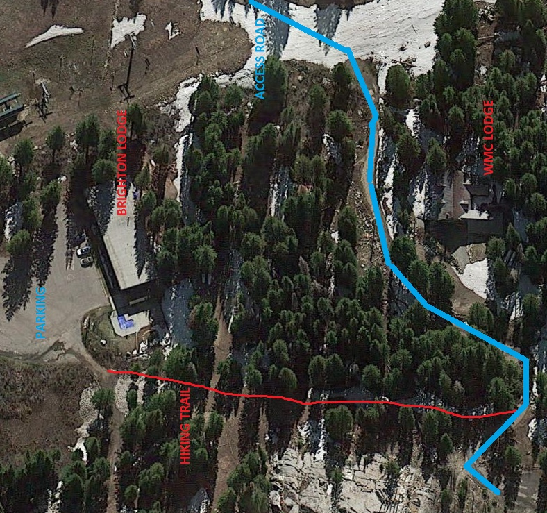 Map from parking lot to the Lodge